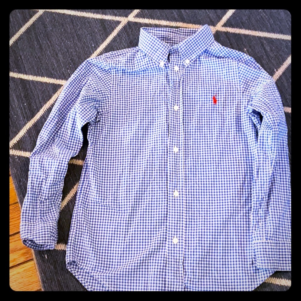 Ralph Lauren size 7 cotton mini check button down
